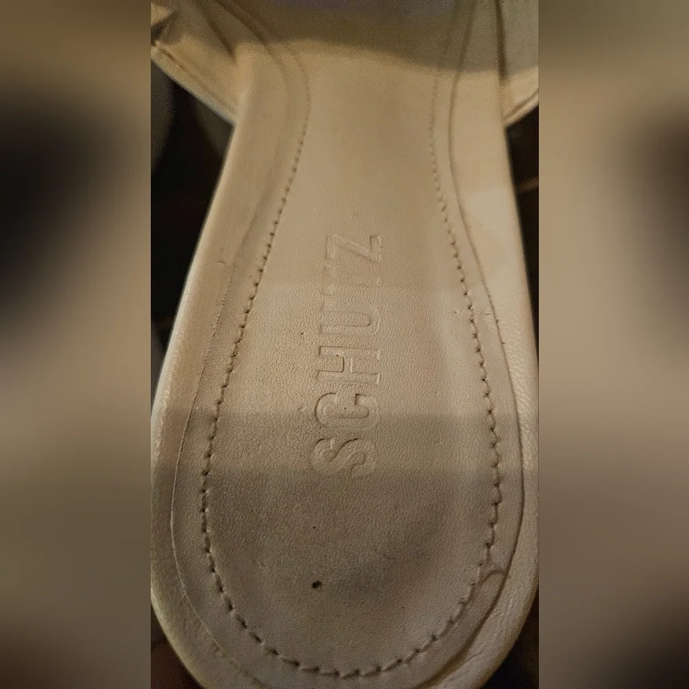 SCHUTZ White Platform Slide Mule